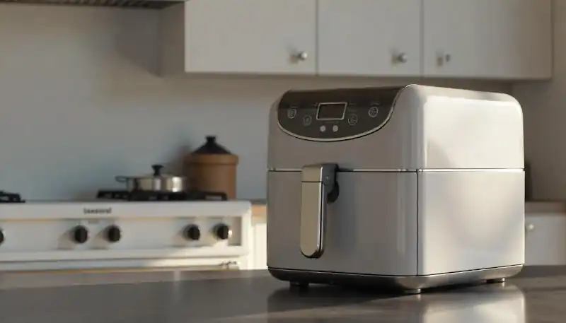 air fryer em cima da mesa