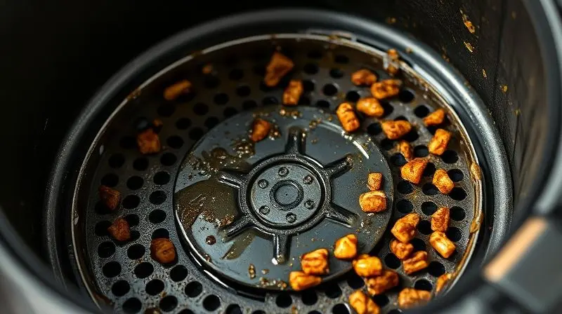Importância da limpeza regular da airfryer para evitar acúmulo de gordura e bactérias.
