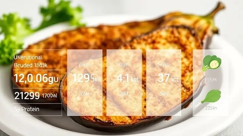 Informações nutricionais da berinjela empanada na air fryer, opção saudável e baixa caloria.