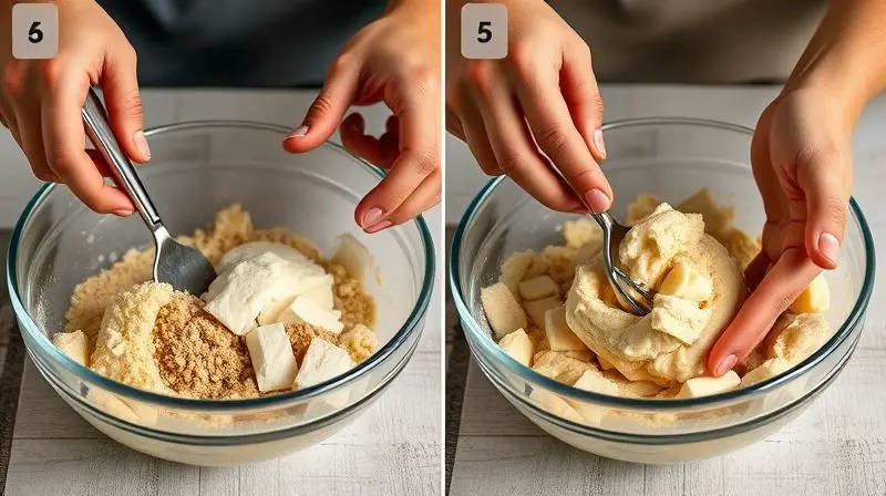 Passo a passo: misturando ingredientes para preparar pão de queijo na airfryer em casa.