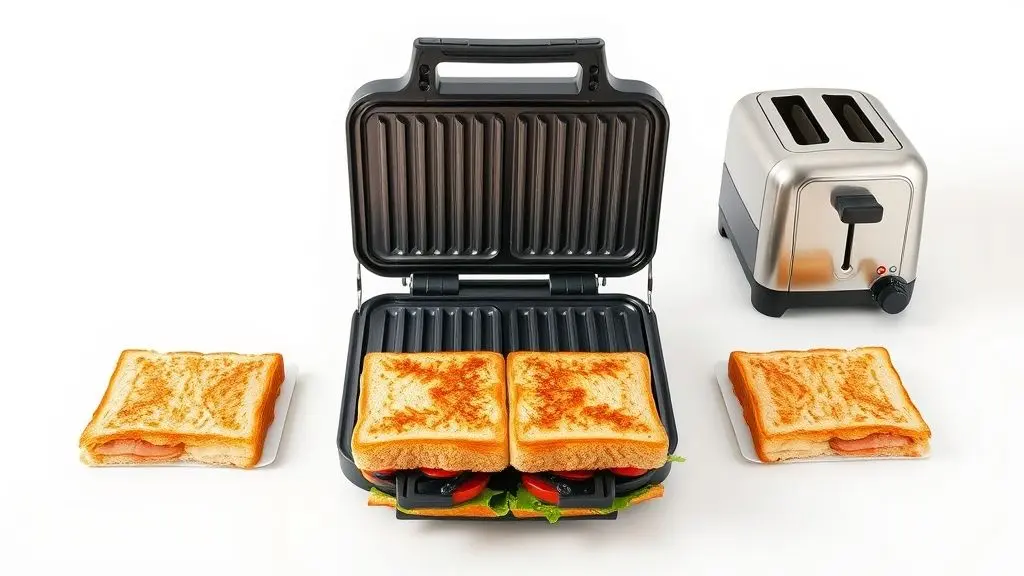 Sanduicheira grill e toaster unbranded em foto profissional, destacando detalhes para review das melhores opções em 2025.